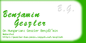 benjamin geszler business card